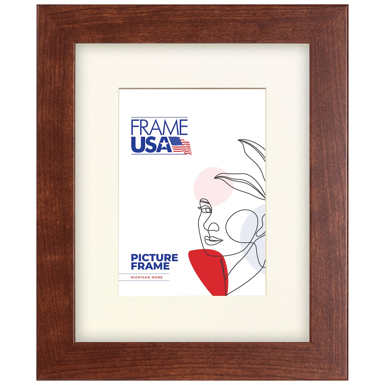 Frame USA Corporate Canadian Walnut Single Image Picture Frame with Mat